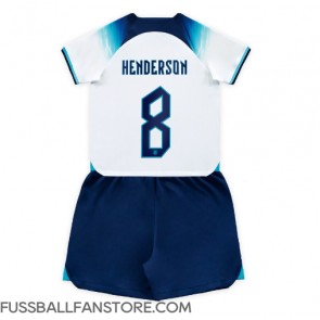 England Jordan Henderson #8 Replik Heimtrikot Kinder WM 2022 Kurzarm (+ Kurze Hosen)